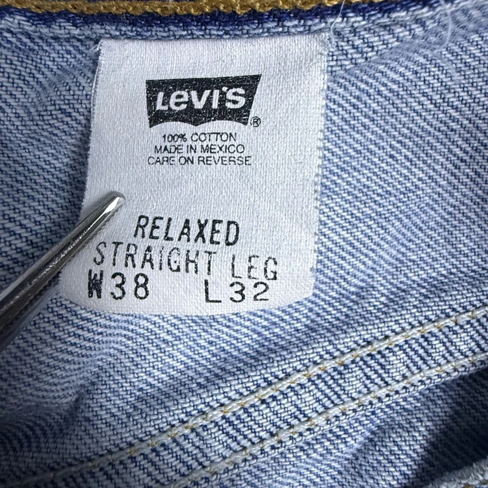 Levi's 901 Relaxed Straight Leg Jeans Mens 38x32 2001 Y2K Denim Distressed *READ